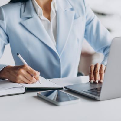 Business Woman Working Office Computer